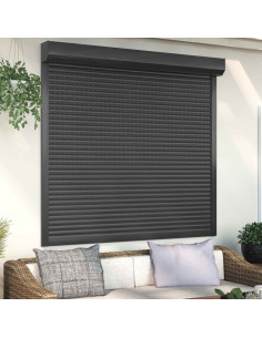 Persiana a rullo Antracite 160 x 150 cm Alluminio e poliuretano