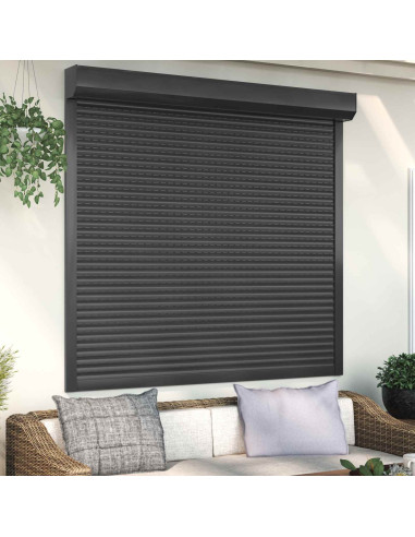 Persiana a rullo Antracite 160 x 150 cm Alluminio e poliuretano