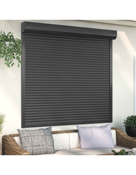 Persiana a rullo Antracite 160 x 150 cm Alluminio e poliuretano