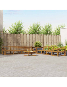 Set di divani da esterno 9 pcs Naturale