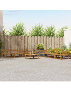 Set di divani da esterno 9 pcs Naturale