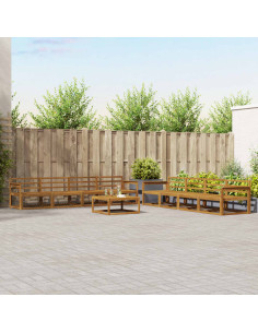 Set di divani da esterno 9 pcs Naturale