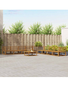 Set di divani da esterno 9 pcs Naturale