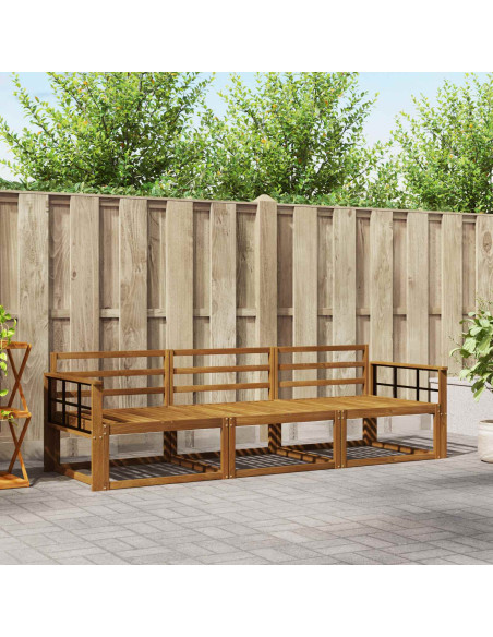 Set di divani da esterno 3 pcs Naturale