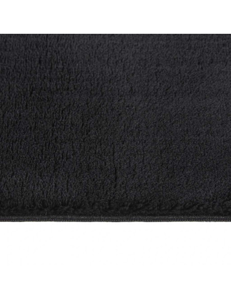 Tappeto Lavabile Soffice Pelo Corto 160x230 cm Antiscivolo Nero