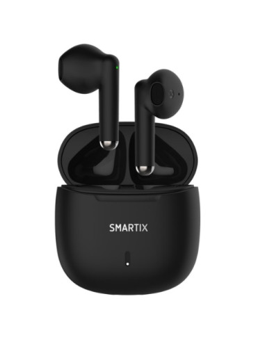 AURICOLARI ATLANTIS SMARTIX TWS SM60-FI9-B BT v5.3 custodia con funzione di ricarica include battery bank da 300mA Nero