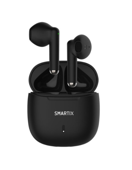 AURICOLARI ATLANTIS SMARTIX TWS SM60-FI9-B BT v5.3 custodia con funzione di ricarica include battery bank da 300mA Nero