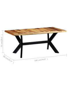 Tavolo da Pranzo 180x90x75cm in Legno Massello di Acacia