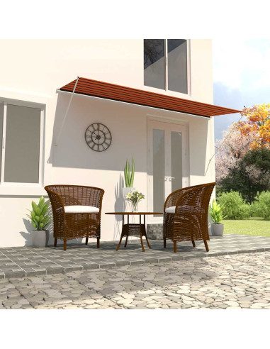 Tenda da Sole Retrattile 400x150 cm Arancione e Marrone