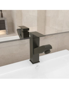 Rubinetto Lavabo da Bagno Funzione Estraibile Grigio 157x172 mm