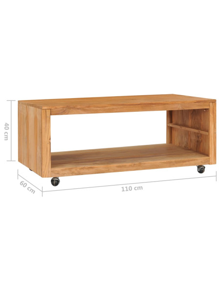Tavolino da Salotto 110x60x40 cm in Legno Massello di Teak