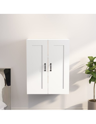 Armadietto Pensile a Parete Bianco 69,5x32,5x90 cm