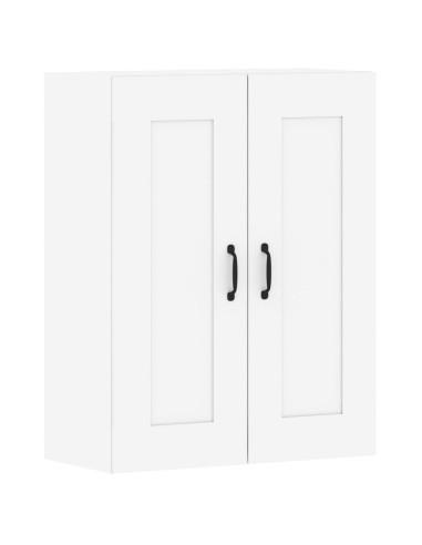 Armadietti a Parete 2 pz Bianchi in Legno Multistrato