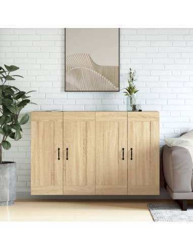 Armadietti a Parete 2 pz Rovere Sonoma in Legno Multistrato