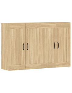 Armadietti a Parete 2 pz Rovere Sonoma in Legno Multistrato 2