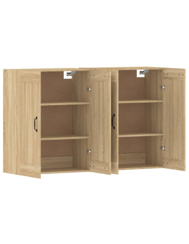 Armadietti a Parete 2 pz Rovere Sonoma in Legno Multistrato