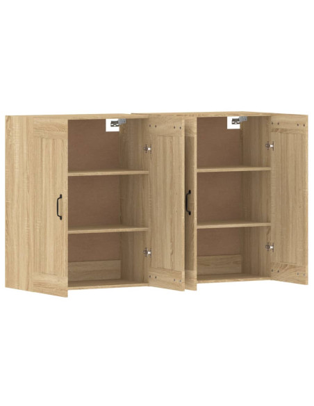 Armadietti a Parete 2 pz Rovere Sonoma in Legno Multistrato