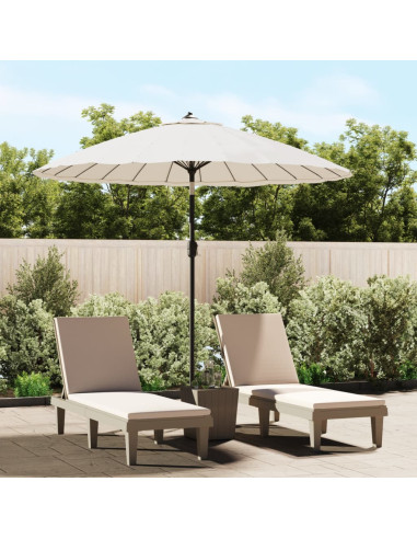 Ombrellone da Esterni Palo in Alluminio 270 cm Bianco Sabbia