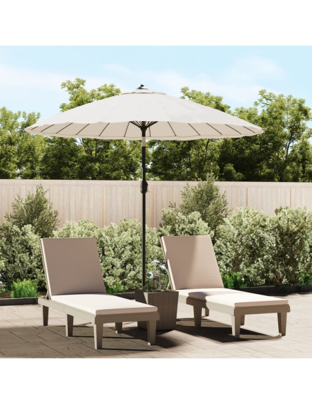 Ombrellone da Esterni Palo in Alluminio 270 cm Bianco Sabbia