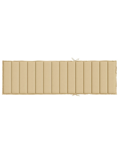 Cuscino per Lettino Prendisole Beige Mélange 200x70x4cm Tessuto