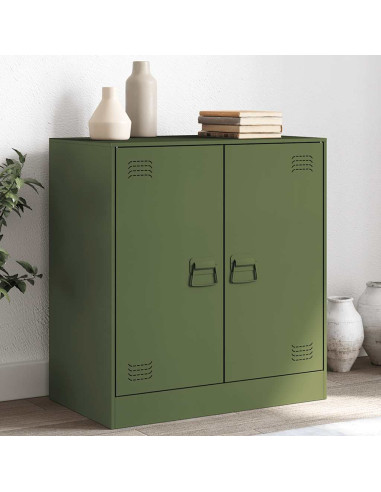 Credenza Verde Oliva 67x39x73 cm in Acciaio
