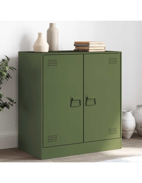 Credenza Verde Oliva 67x39x73 cm in Acciaio