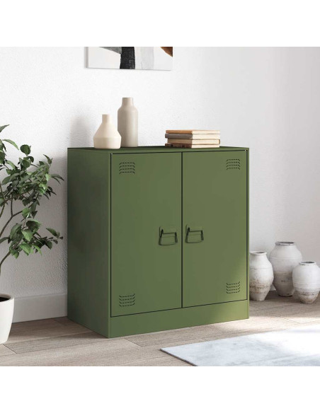 Credenza Verde Oliva 67x39x73 cm in Acciaio