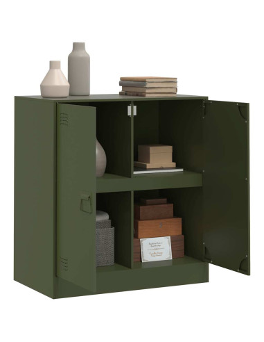 Credenza Verde Oliva 67x39x73 cm in Acciaio