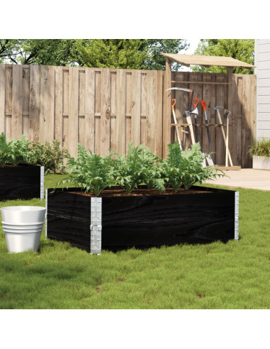 Fioriera da Giardino Nera 120x80 cm Legno Massello di Pino
