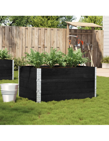 Fioriera da Giardino Nera 120x80 cm Legno Massello di Pino