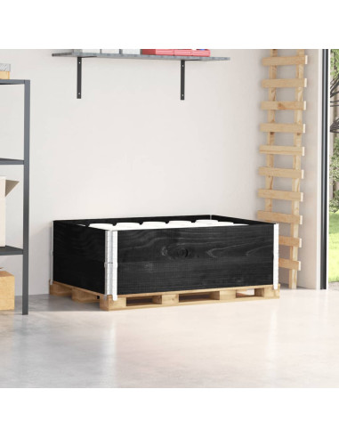 Paretali per Pallet 2 pz Neri 120x80cm Legno Massello di Pino