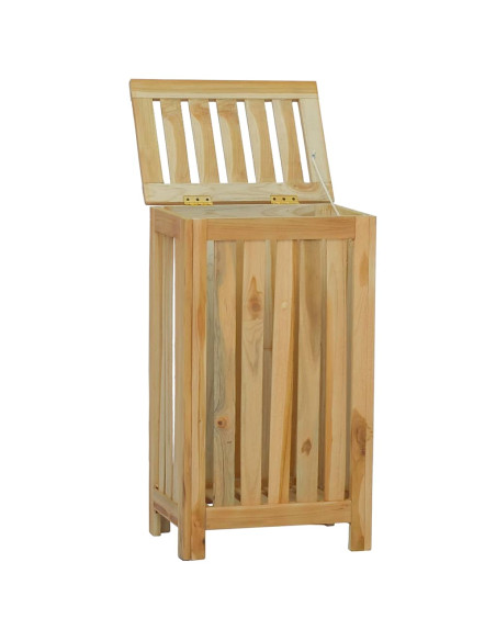 Cesto del Bucato 35x25x60 cm in Legno Massello di Teak