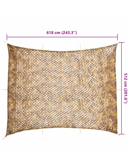Rete Mimetica con Custodia di Conservazione 618x512 cm Sabbia