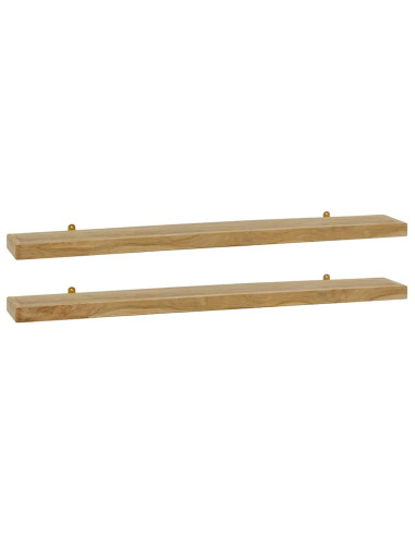 Mensole da Parete 2 pz 110x15x4 cm in Legno Massello di Teak