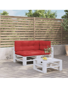 Cuscini per Pallet 3 pz Rossi in Tessuto