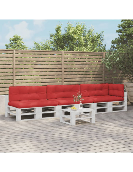 Cuscini per Pallet 7 pz Rossi in Tessuto