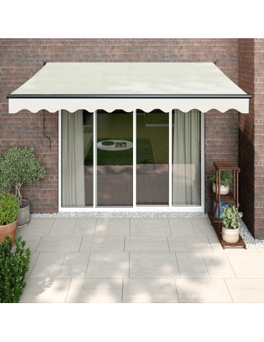 Tenda da Sole Retrattile Crema 3,5x2,5 m in Tessuto e Alluminio