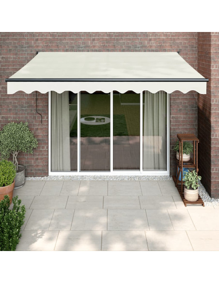 Tenda da Sole Retrattile Crema 3,5x2,5 m in Tessuto e Alluminio