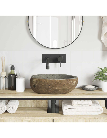 Basin in pietra fluviale (30-37) x (25-30) x 12 cm Pietra fiume
