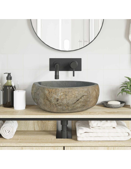 Basin in pietra fluviale Grigio chiaro 45 x 35 x 15 cm