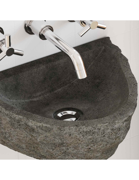 Lavabo a parete Grigio 37 x 30 x 12 cm Pietra fiume