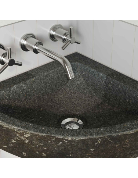 Lavabo Grigio (38-45) x (38-45) x 12 cm Pietra di Fiume