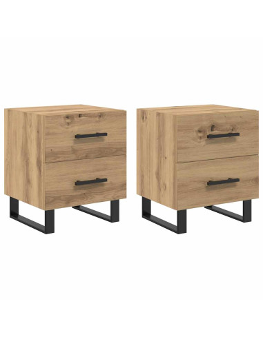 Armadio da Notte 2 pcs Rovere artigianale 40 x 35 x 47,5 cm