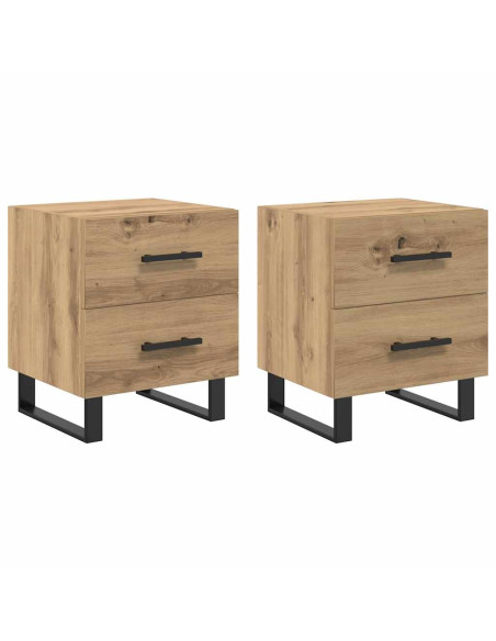 Armadio da Notte 2 pcs Rovere artigianale 40 x 35 x 47,5 cm