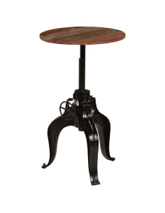 Tavolo da Bar in Legno Massello di Recupero 60x(76-110) cm 2