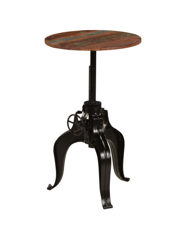 Tavolo da Bar in Legno Massello di Recupero 60x(76-110) cm
