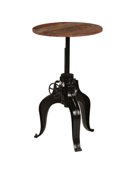 Tavolo da Bar in Legno Massello di Recupero 60x(76-110) cm
