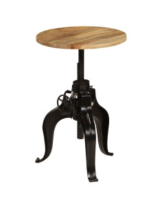 Tavolo da Bar in Legno Massello di Mango 60x(76-110) cm 2