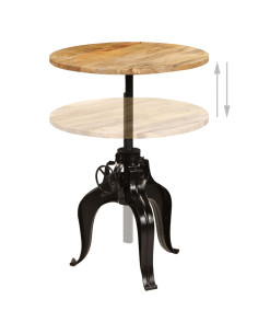 Tavolo da Bar in Legno Massello di Mango 75x(76-110) cm 2