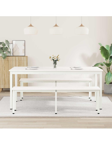 Tavolo da pranzo Bianco 180 x 90 x 75 cm Pino massello